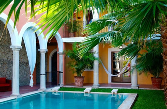 Blue pool at La Hacienda, Mexico