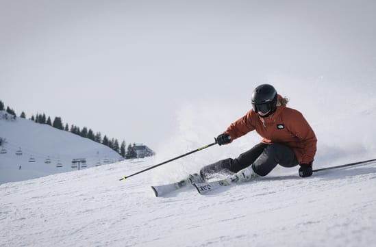 skiing down mountains in Japan