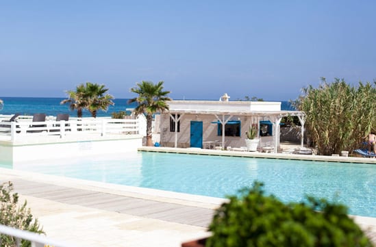 Pool at luxury hotel Canne Bianche, Italy