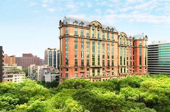 An outside view of the Mandarin Oriental, Taipei
