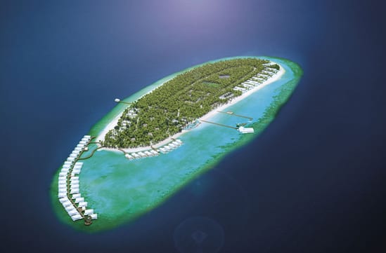 Aerial view of the Amilla Fushi, The maldives