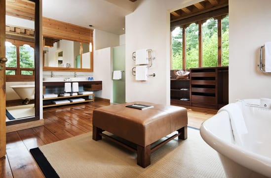 spacious luxury lodge bathroom
