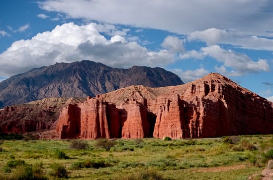 Red Eroded Hills of Las Conchas Gully in Calchaqui Valley Salta Argentina