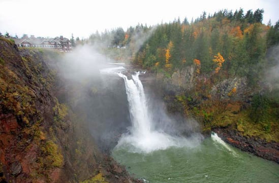 The waterfall below Salish Lodge