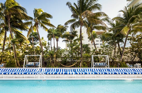 The idyllic swimming pool at Soho Beach House