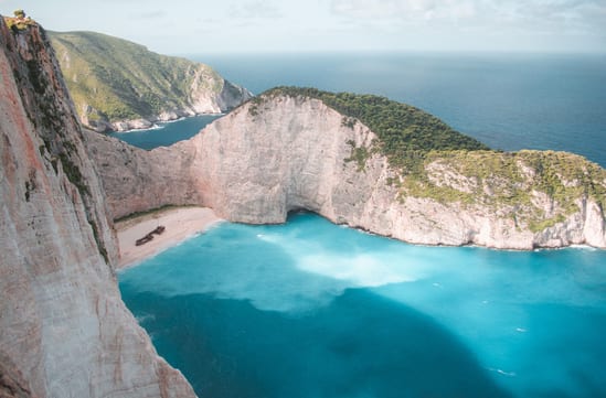 Aerial view over Zakynthos, Greece