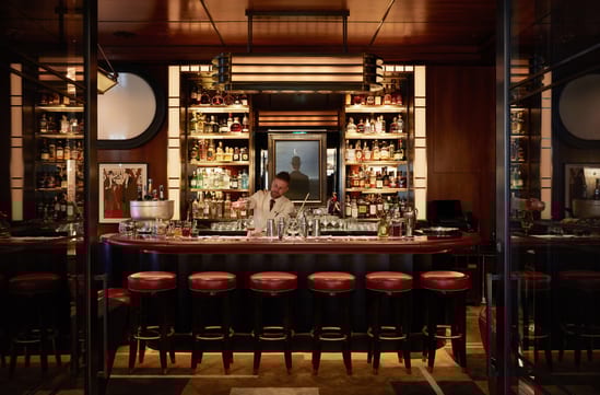 le margritte bar barman at beaumont hotel in london in england
