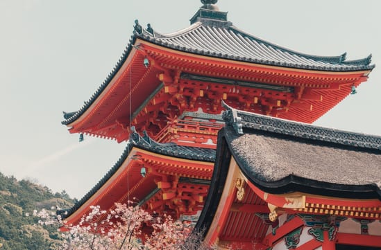 Kiyomizu temple in kyoto in japan