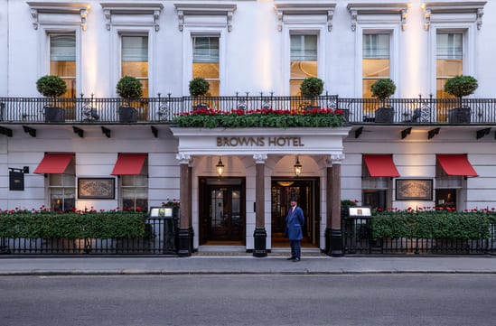 entrance at brown's hotel in london in the uk