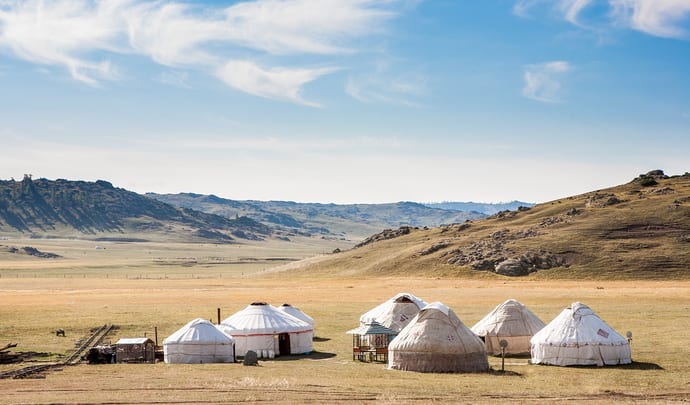 Traditional yurts in Mongolia