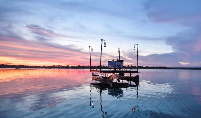 Sampan dinner on the Zambezi River