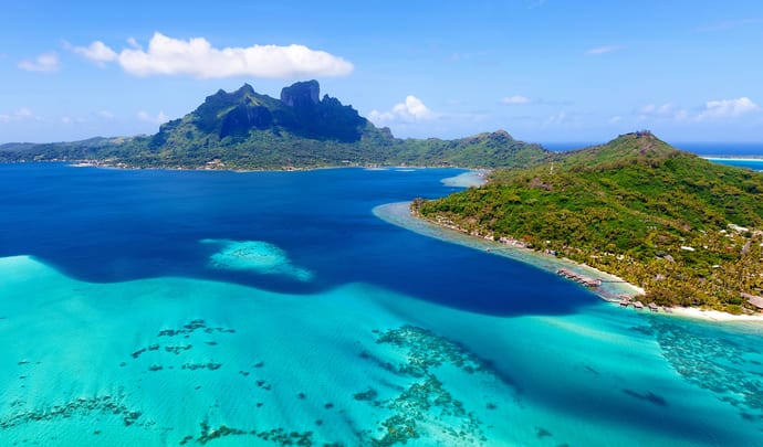 Sea surrounding Bora Bora