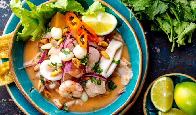 Ceviche dish in Lima, Peru