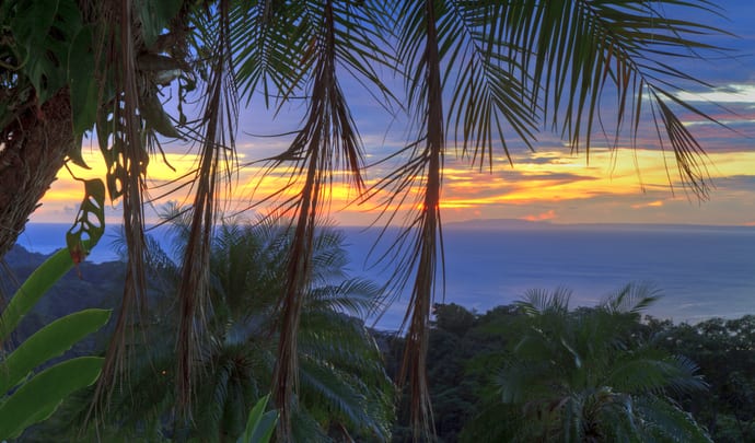 Nicoya Peninsula at sunset, Costa Rica