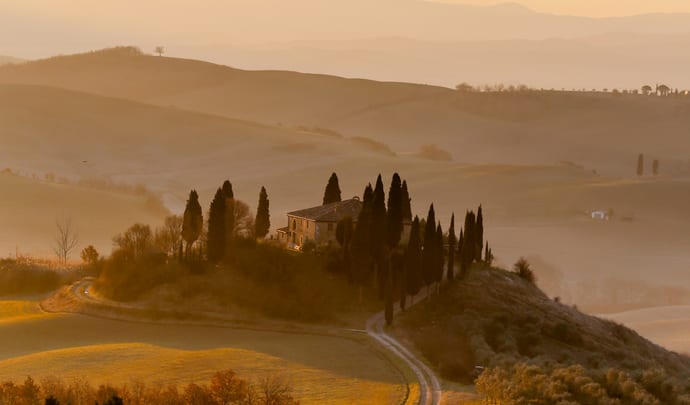 Tuscany at sunset