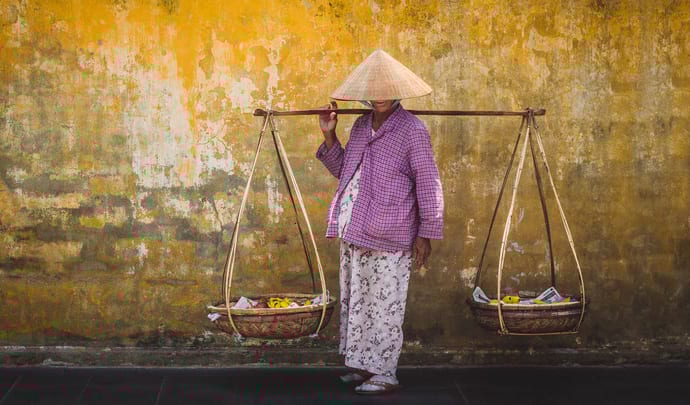 A street food vendor in Hanoi in Vietnam, Asia