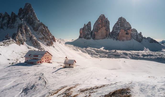 The Dolomites in winter, Italy