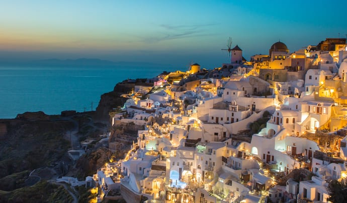 Santorini at dusk