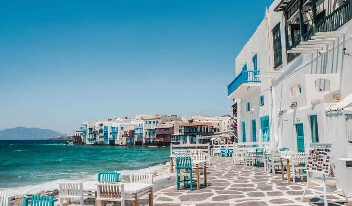 Mykonos beach cafe, Greece