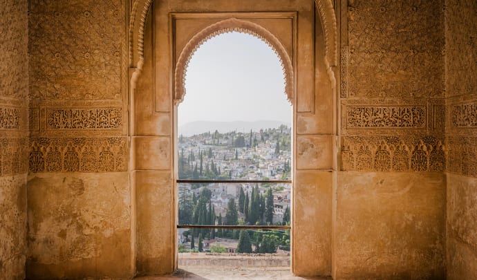 Archway in Alhambra, Granada, Spain