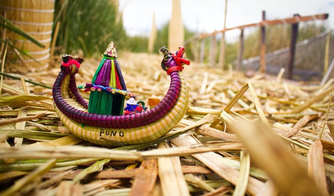Puno boat model on Lake Titicaca, Peru