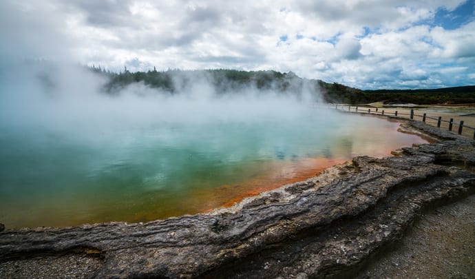 Hot springs in Rotorua, New Zealand