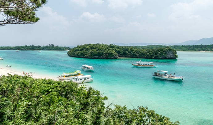 Kabira Bay in okinawa in Japan