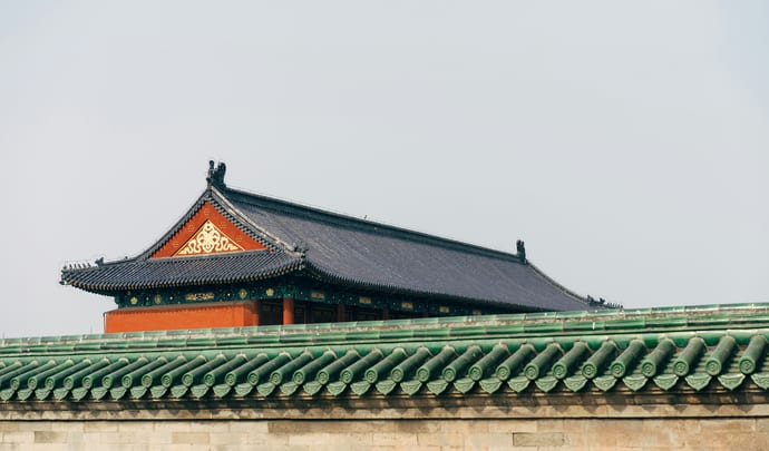 Intricate rooftops in China