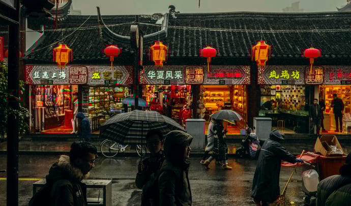 A rainy day in China