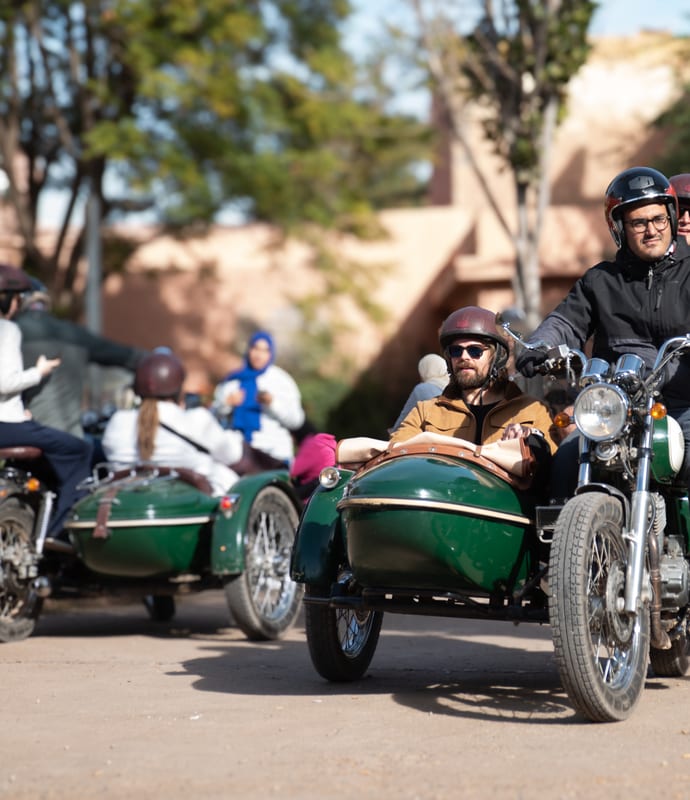 sidecar adventure in Marrakech in morocco