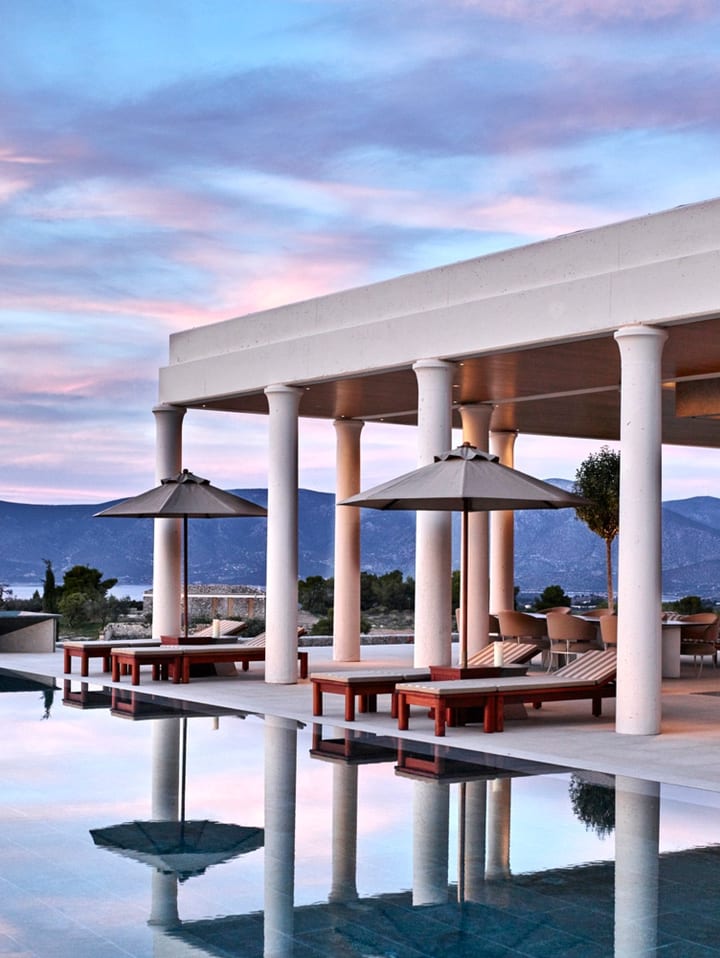Amanzoe sea view from the pool