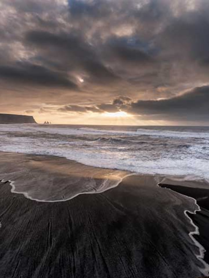 Iceland black sand beach