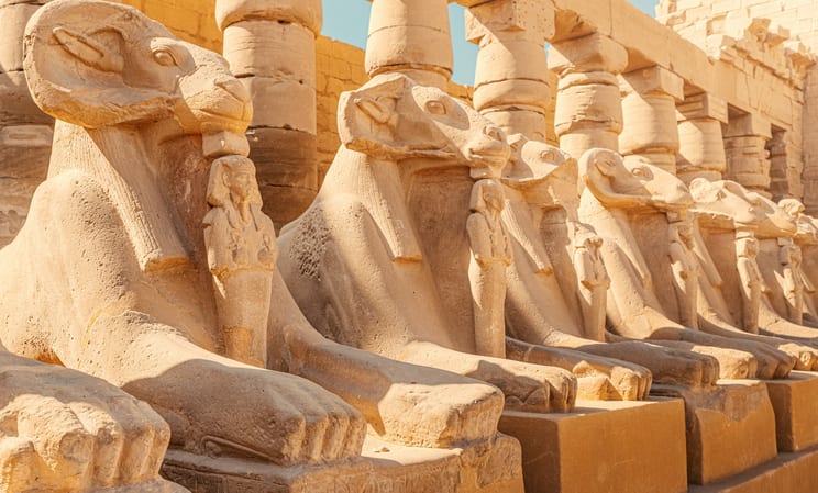 Goat headed god sculptures in Egypt, Middle East