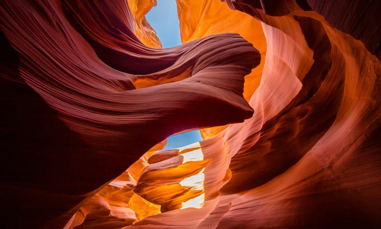 antelope canyon in canyon point in utah in usa