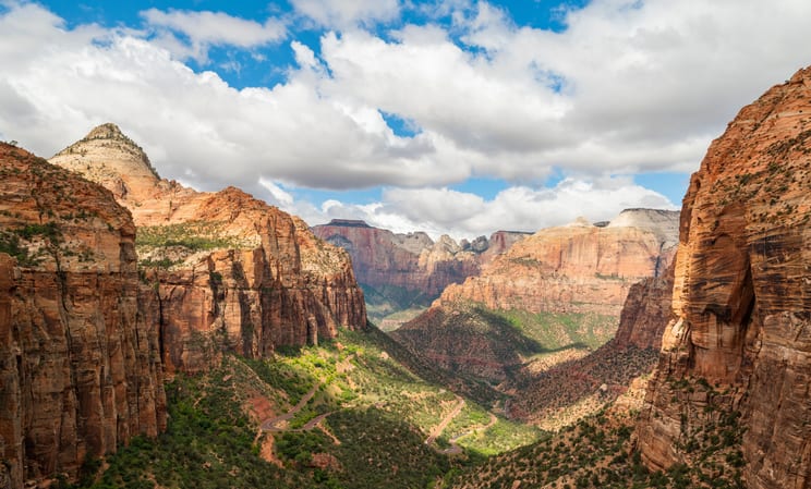 zion national park canyon in utah in usa