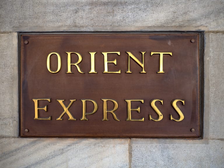 Orient Express luxury train sign