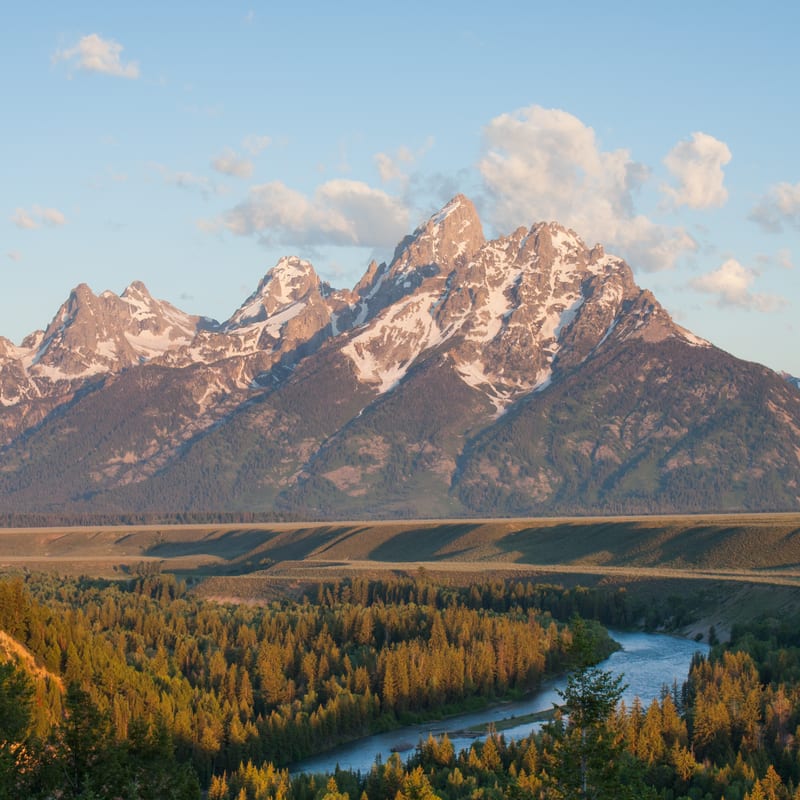 Grand Tetons at sunset, Wyoming