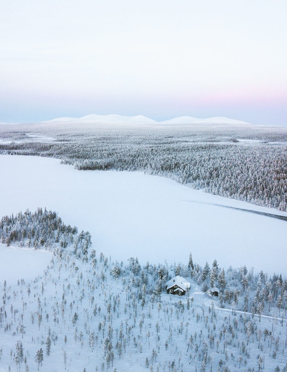 Finland snowy house