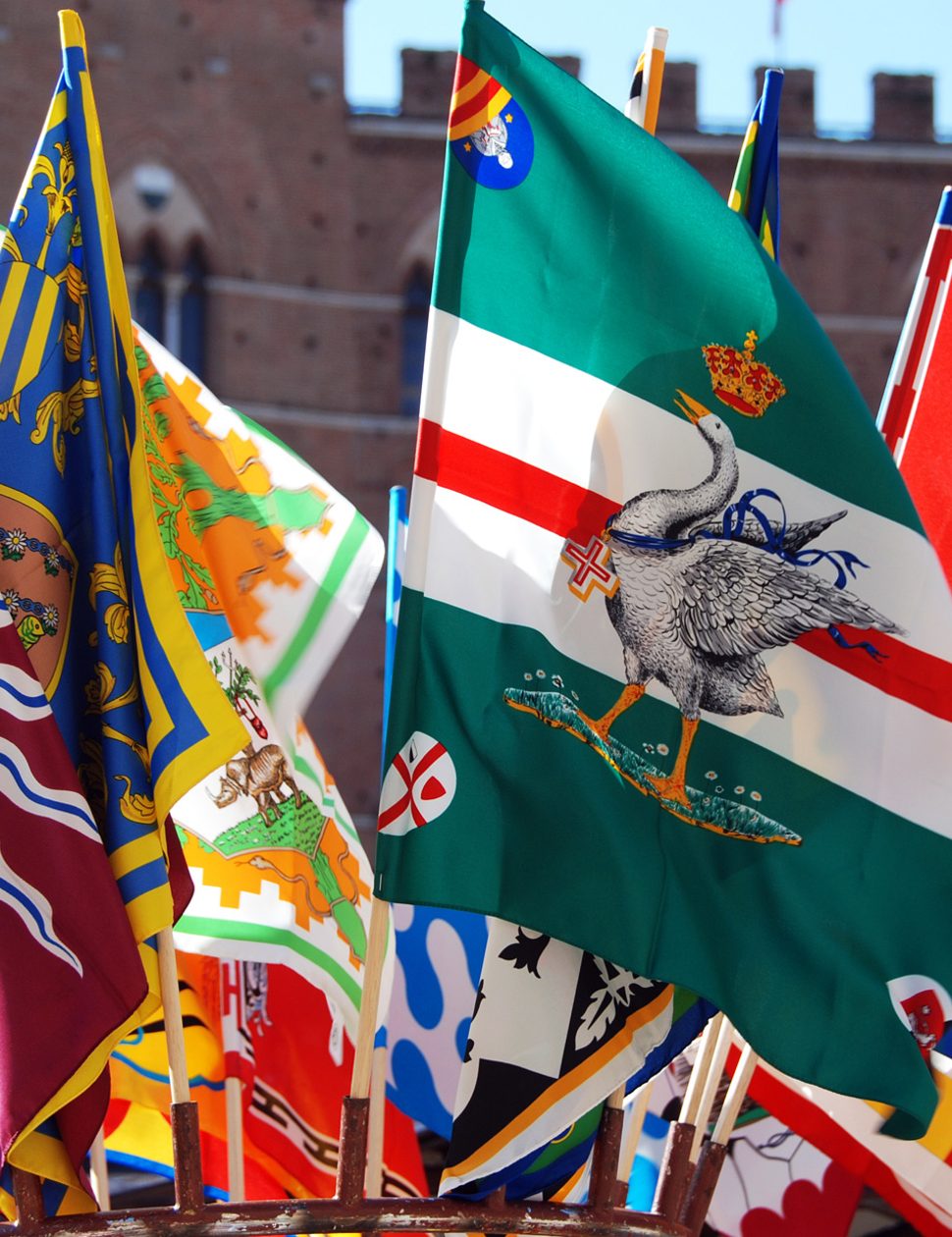 Palio race, flags of the Districts