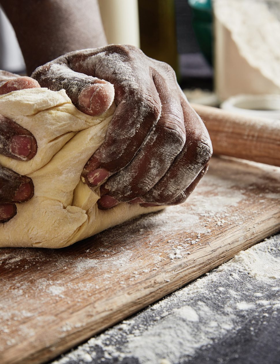 Making focaccia in Tuscany