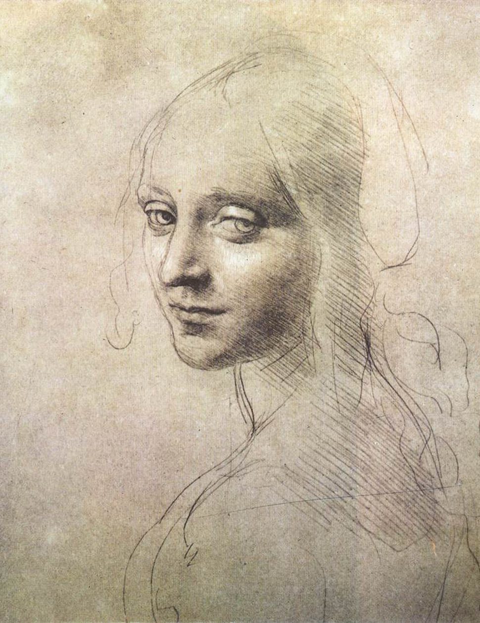 Sketch of girl by da Vinci