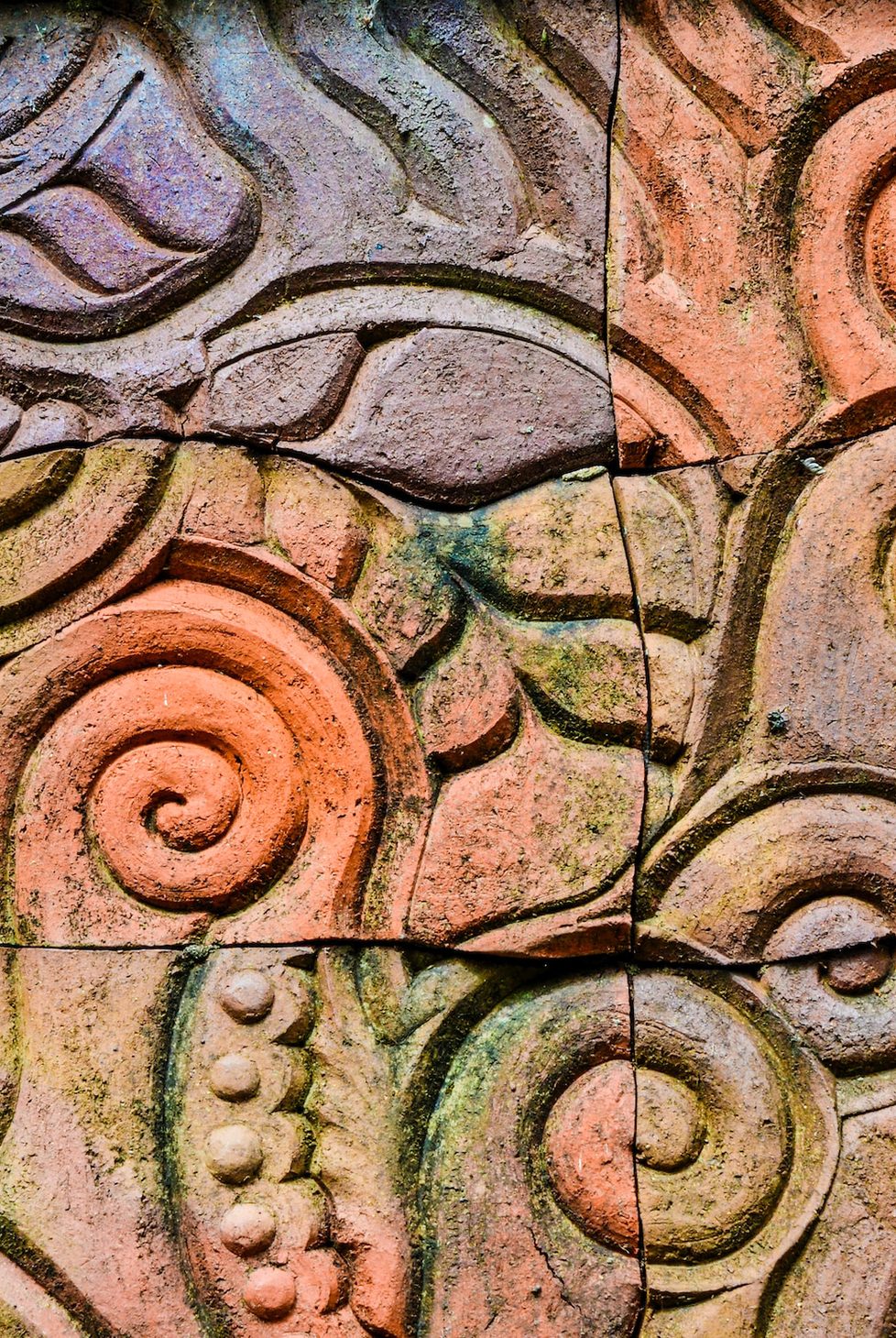Maori carvings on New Zealand
