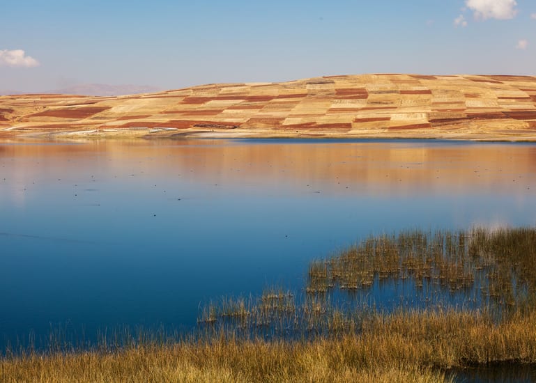huaypo lagoon shore landscape in peru