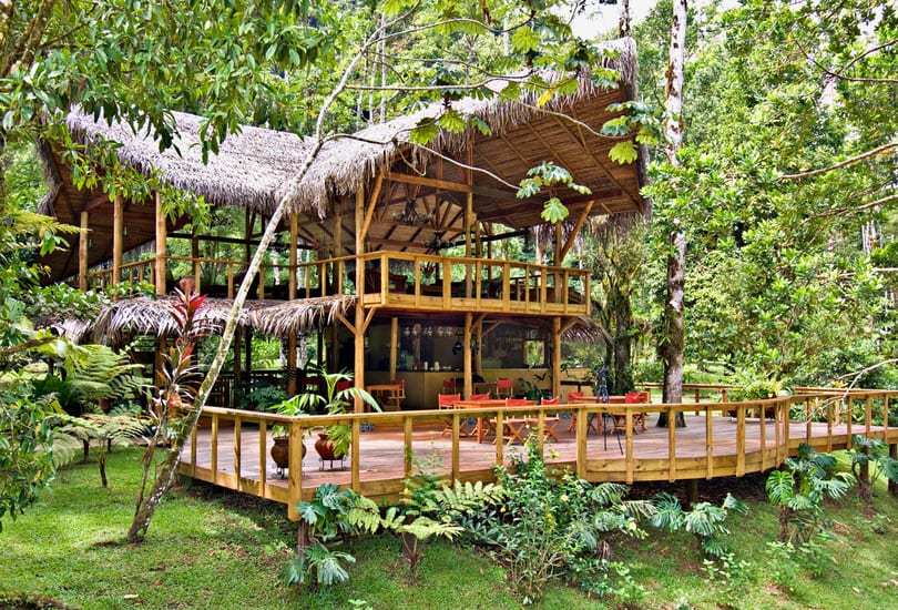 pacuare lodge terrace veranda architecture jungle setting main lodge in costa rica