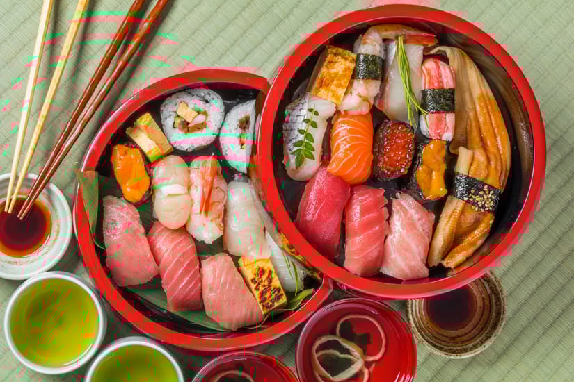 sushi in tokyo in japan