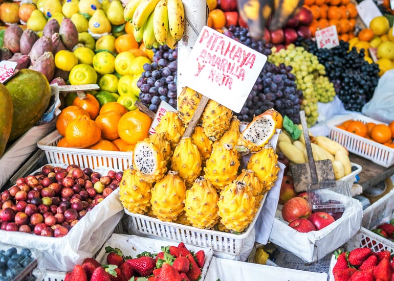 tropical fruit market lima in peru