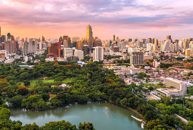 bangkok capital city skyline in thailand
