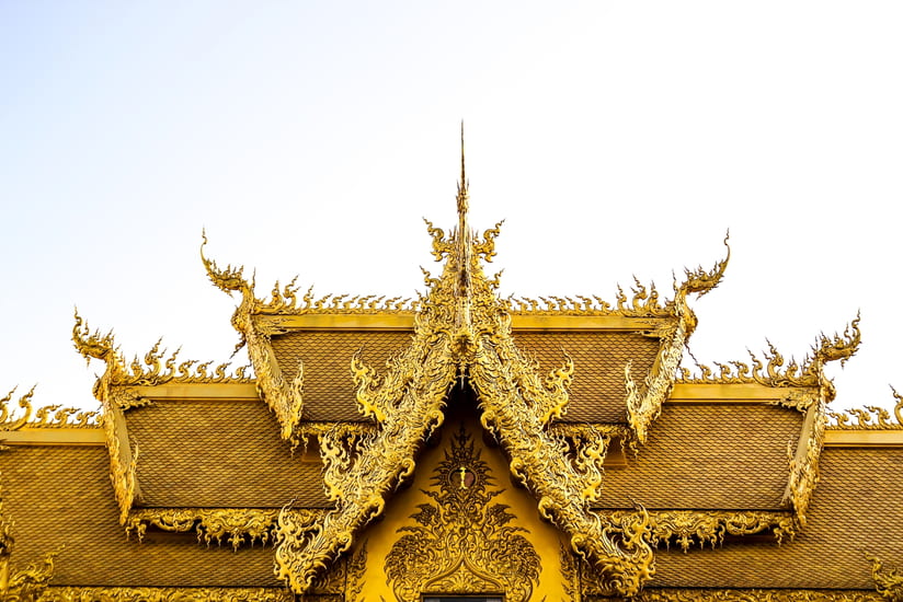 Golden Thai Style Roof At Wat Rong Khun