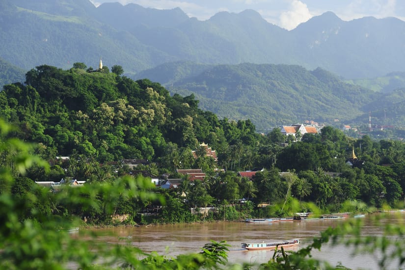 mekong river in luang prabang in laos