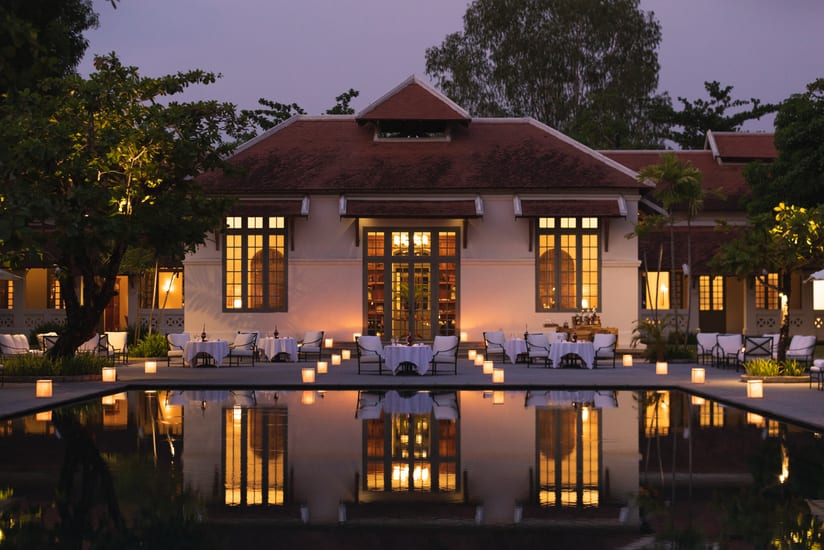 Amantaka hotel pool in luang prabang in Laos